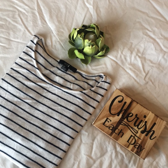 FOREVER21/ knit quarter-length striped tee - Picture 4 of 6